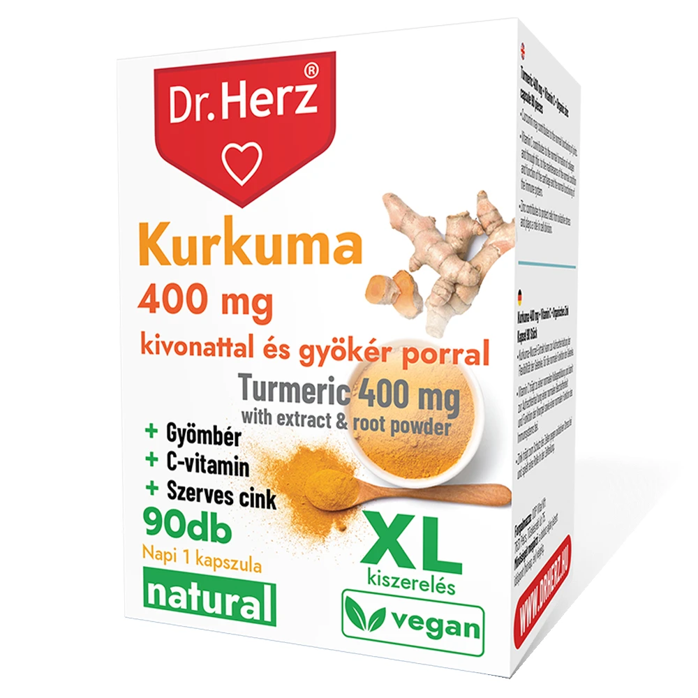 Dr.Herz kurkuma+gyömbér+C-vitamin capsule 90 pcs
