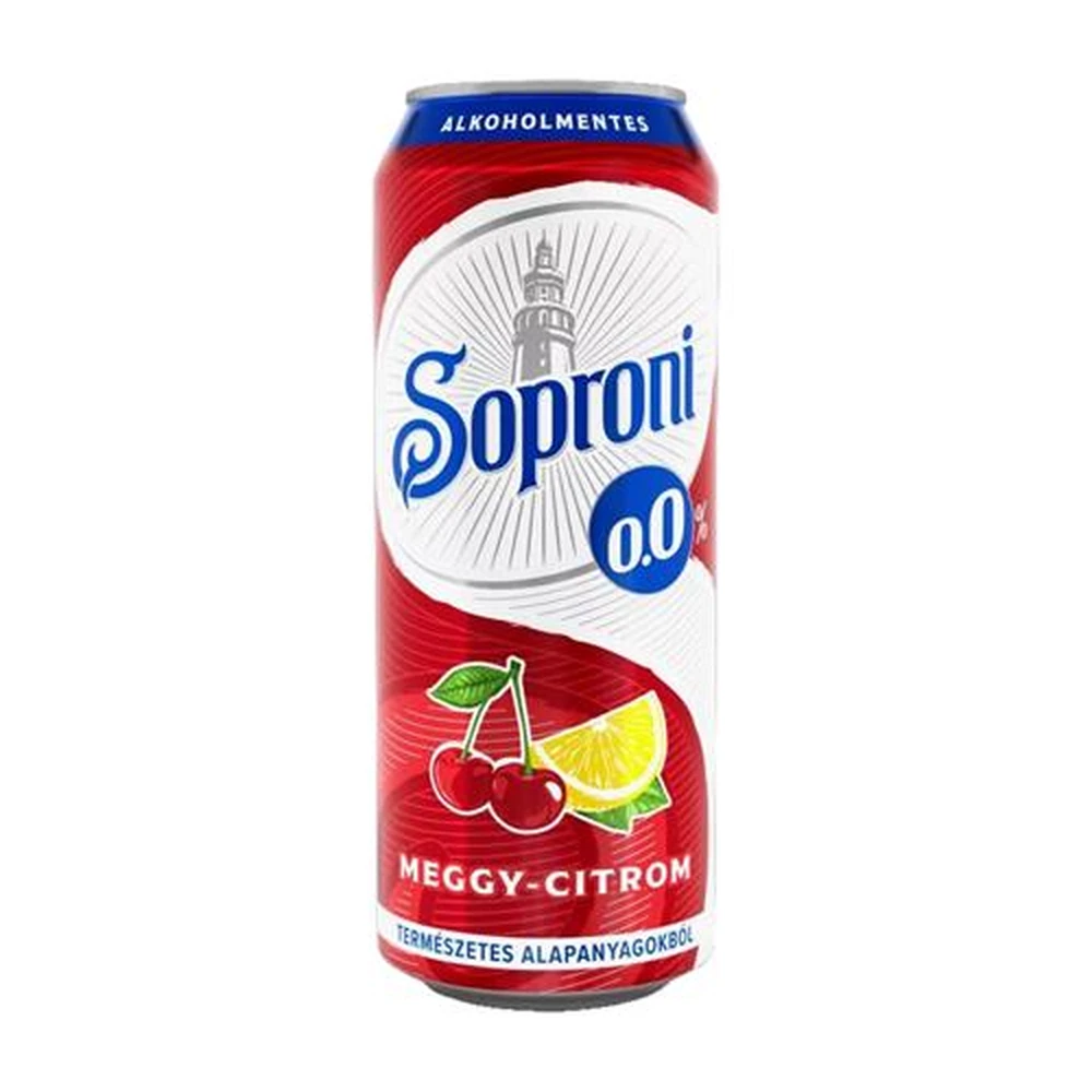 SOPRONI Alkoholmentes sör 0.5l boxed "0.0%" meggy-citrom