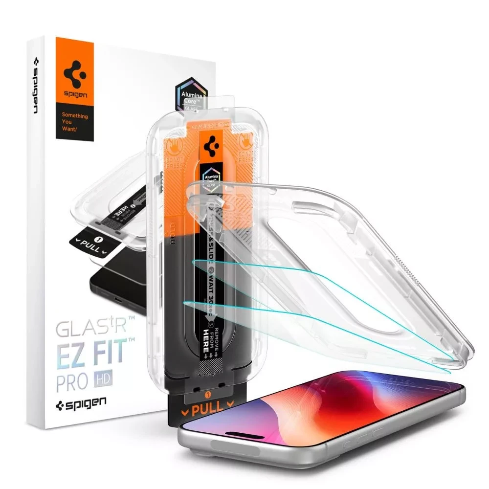 SPIGEN GLAS.tR EZ Fit Pro HD screen protector glass iPhone 18 Pro / 17 Pro / 17 / 16 Pro 2pcs AGL12047