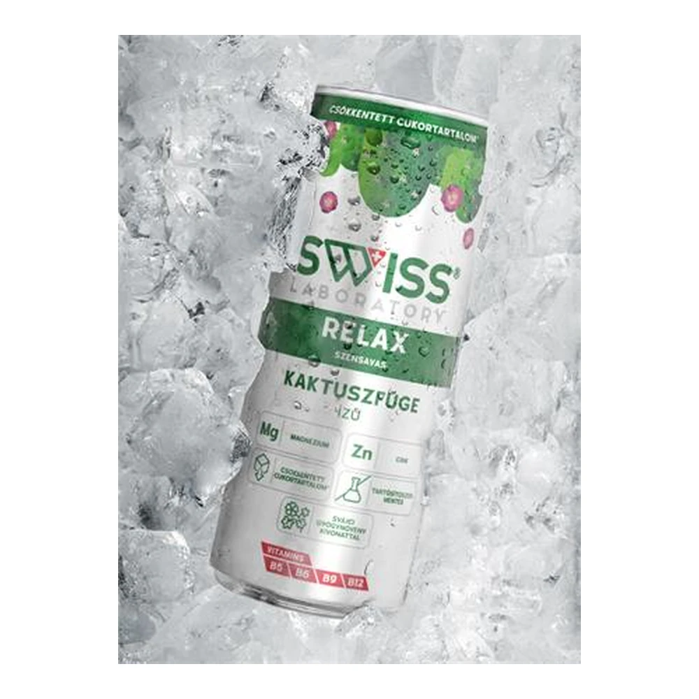 SWISS Üdítőital szénsavas 250 ml Relax kaktuszfüge