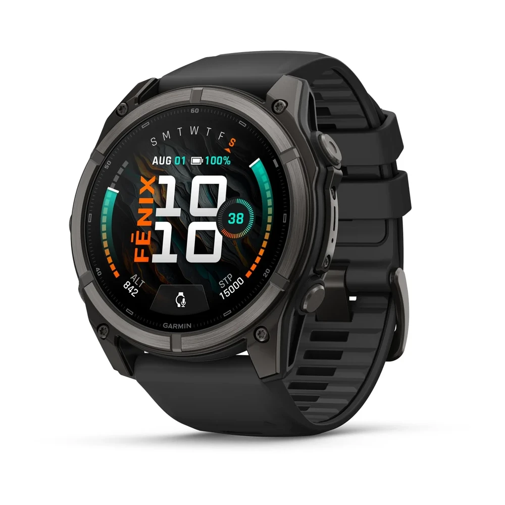GARMIN Fenix 9 51mm AMOLED karbonszürke DLC Titanium black silicone strap (ED) 010-04763-11