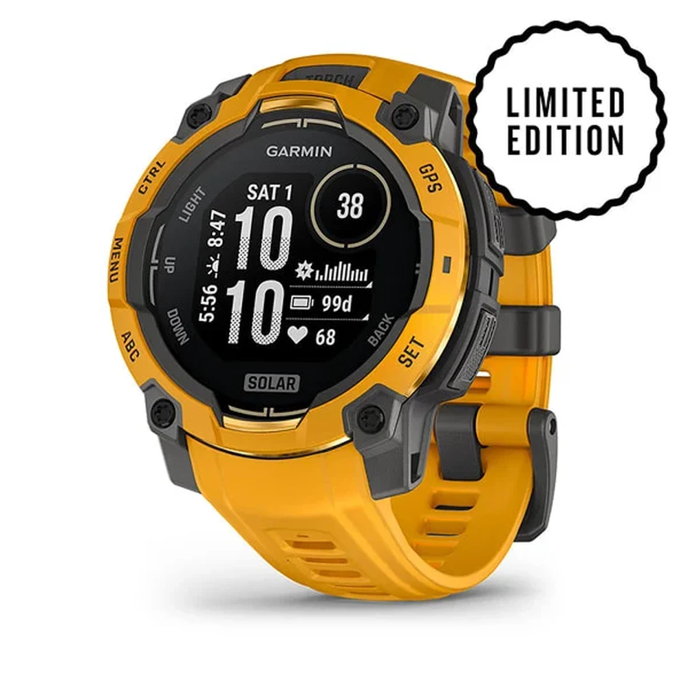 GARMIN Instinct 3 Solar 45mm napsárga sárga/szürke silicone strap 010-02934-02