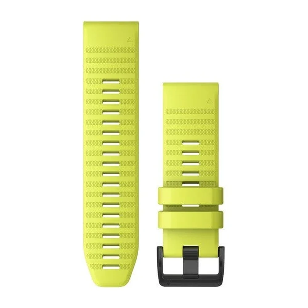 GARMIN Fenix 6X óraszíj 26 mm sárga szilikon fekete csat (QuickFit)