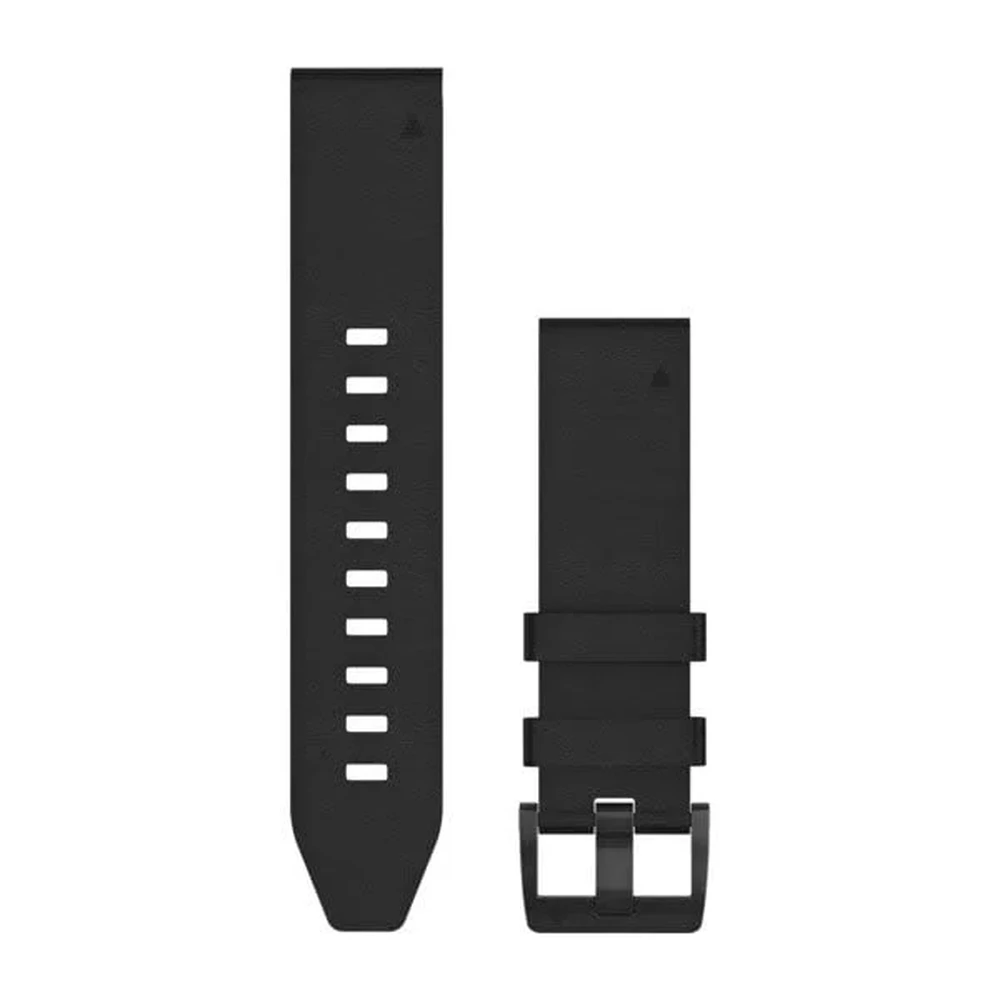 GARMIN Fenix 5 Plus óraszíj 22mm fekete bőr fekete csat (QuickFit)