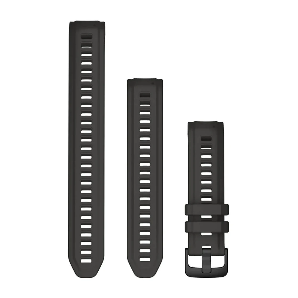 GARMIN Instinct 2S óraszíj 20mm grafit szilikon extra hosszú kiegészítő szíjjal