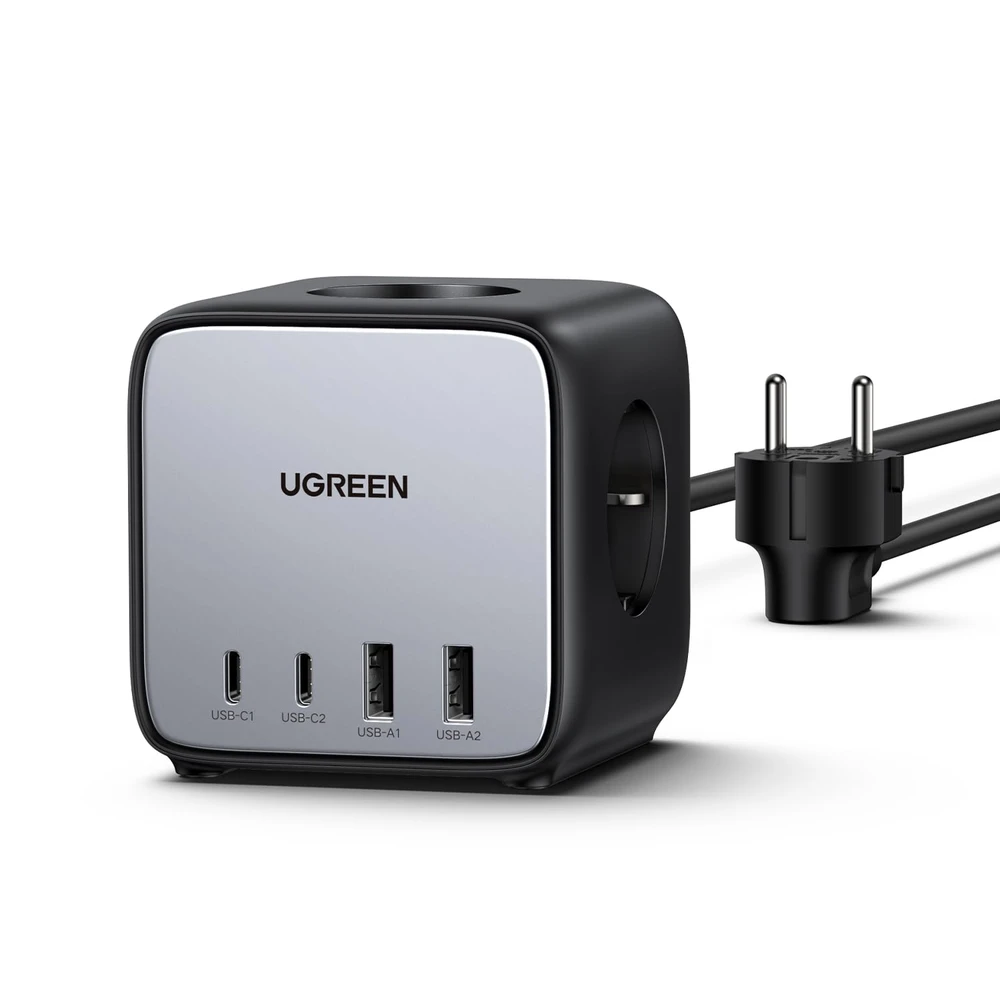 UGREEN CD268 Splitter 3 outlet 4x USB 1.8m black-gray switch