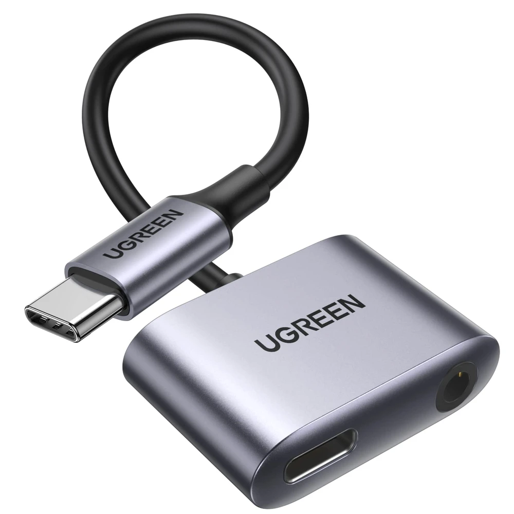 UGREEN USB 2.0 Type C USB 2.0 Type C + Jack Átalakító Szürke 10cm 6957303861644