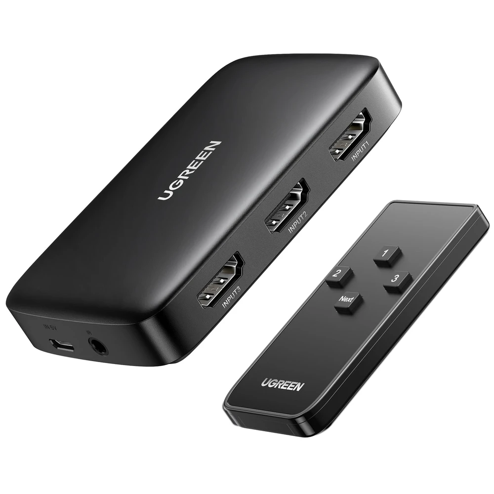 UGREEN CM332 3 az 1-ben HDMI kapcsoló 1.4 4K 30 Hz fekete
