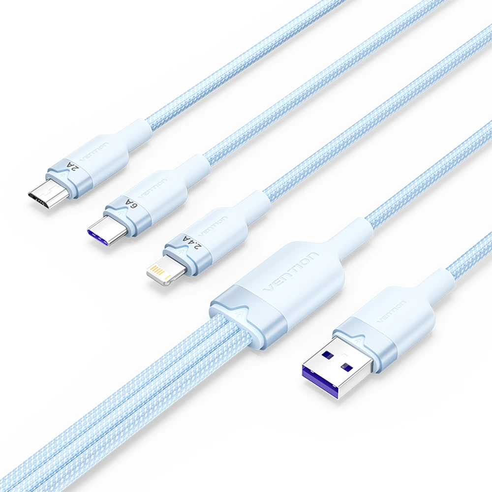 VENTION USB Lightning + Micro USB + USB Type C Átalakító Kék 1.5m CTRLG