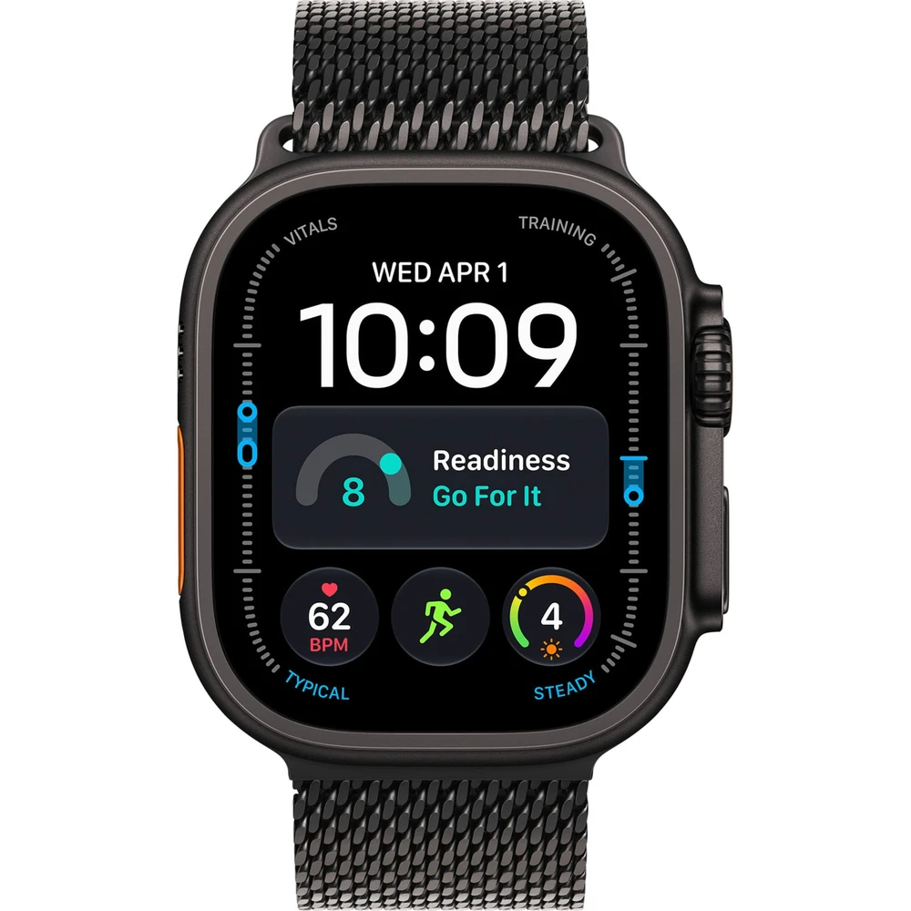 APPLE Watch Ultra 4 GPS + Cellular 49mm fekete titán tok fekete titán milánói szíj L mjax4qf/a