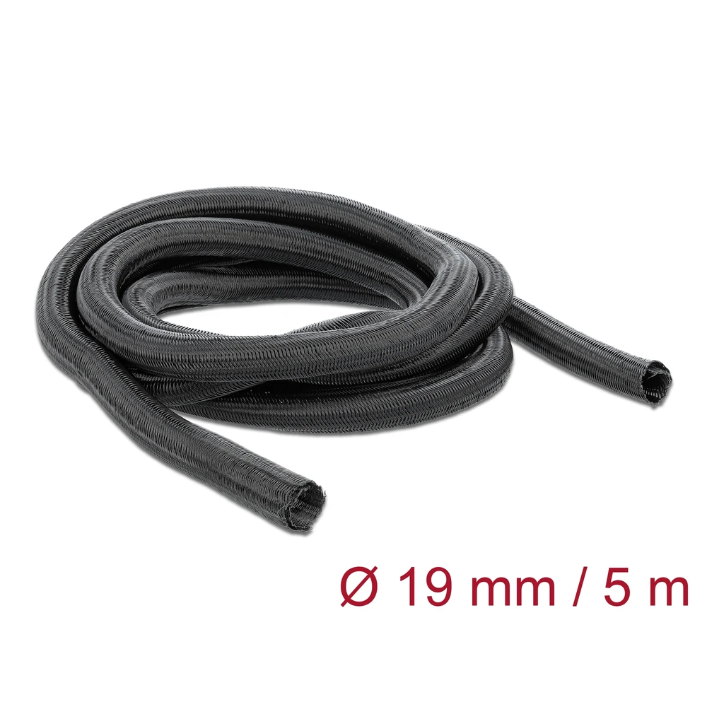 DELOCK Fonott kábelharisnya önzáródó black 5m 19mm 18919 DL18919