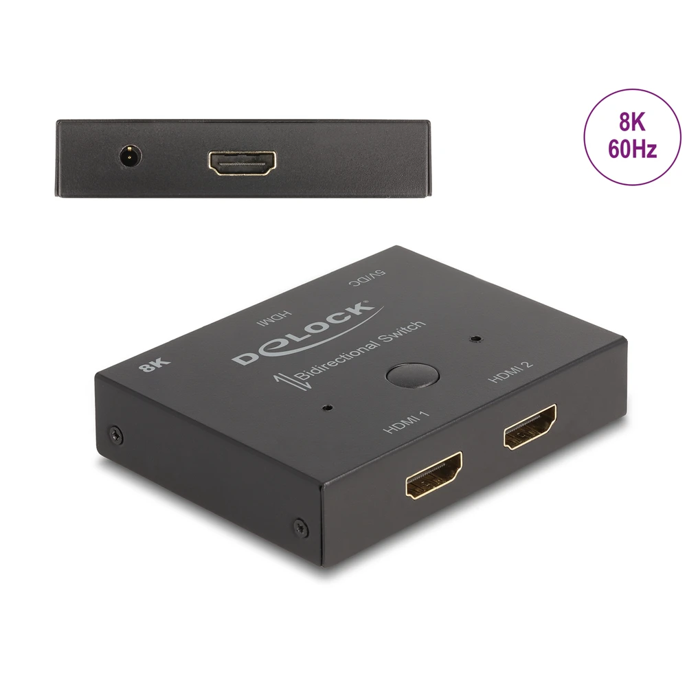 DELOCK HDMI 2 - 1 kapcsoló kétirányú 8K 60 Hz