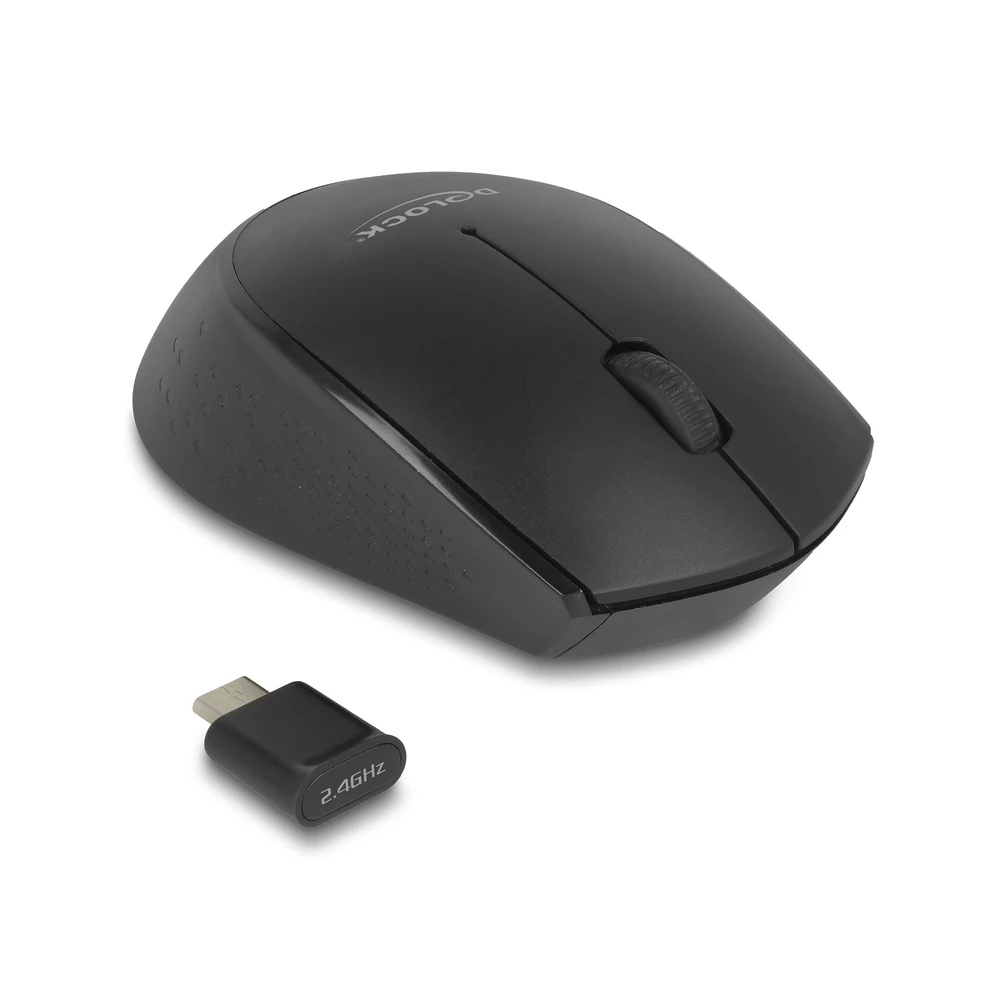 DELOCK 12526 Optikai USB Type-C háromgombos mini egér 2.4 GHz-es vezeték nélküli