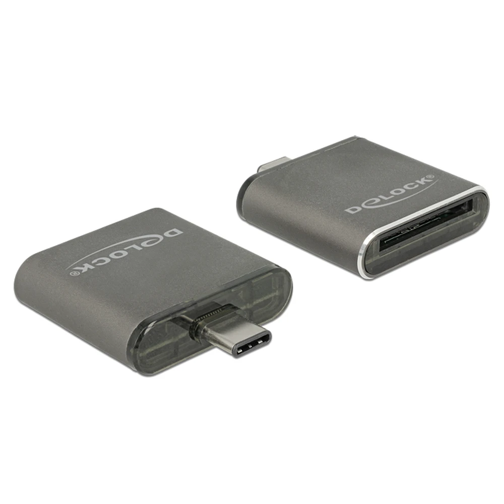 DELOCK USB Type-C plug supplied SDHC / SDXC UHS-II / MMC egy span card reader
