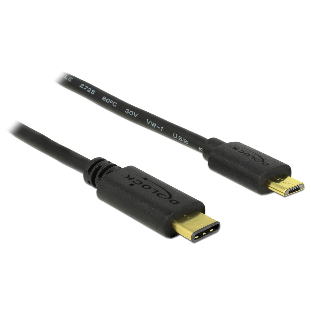 DELOCK USB 2.0 Type C Micro USB Converter Black 1m 83602