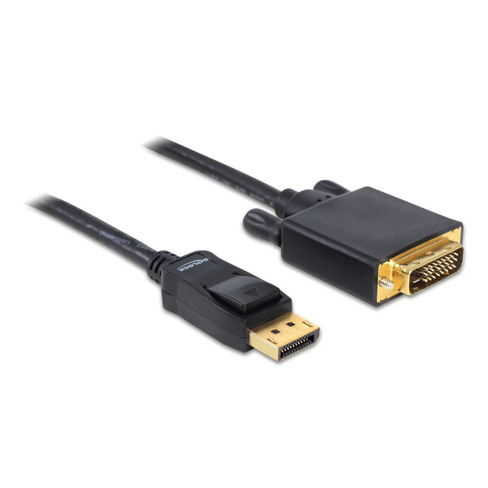 DELOCK DisplayPort DVI-D transformator Crno 2m 82591