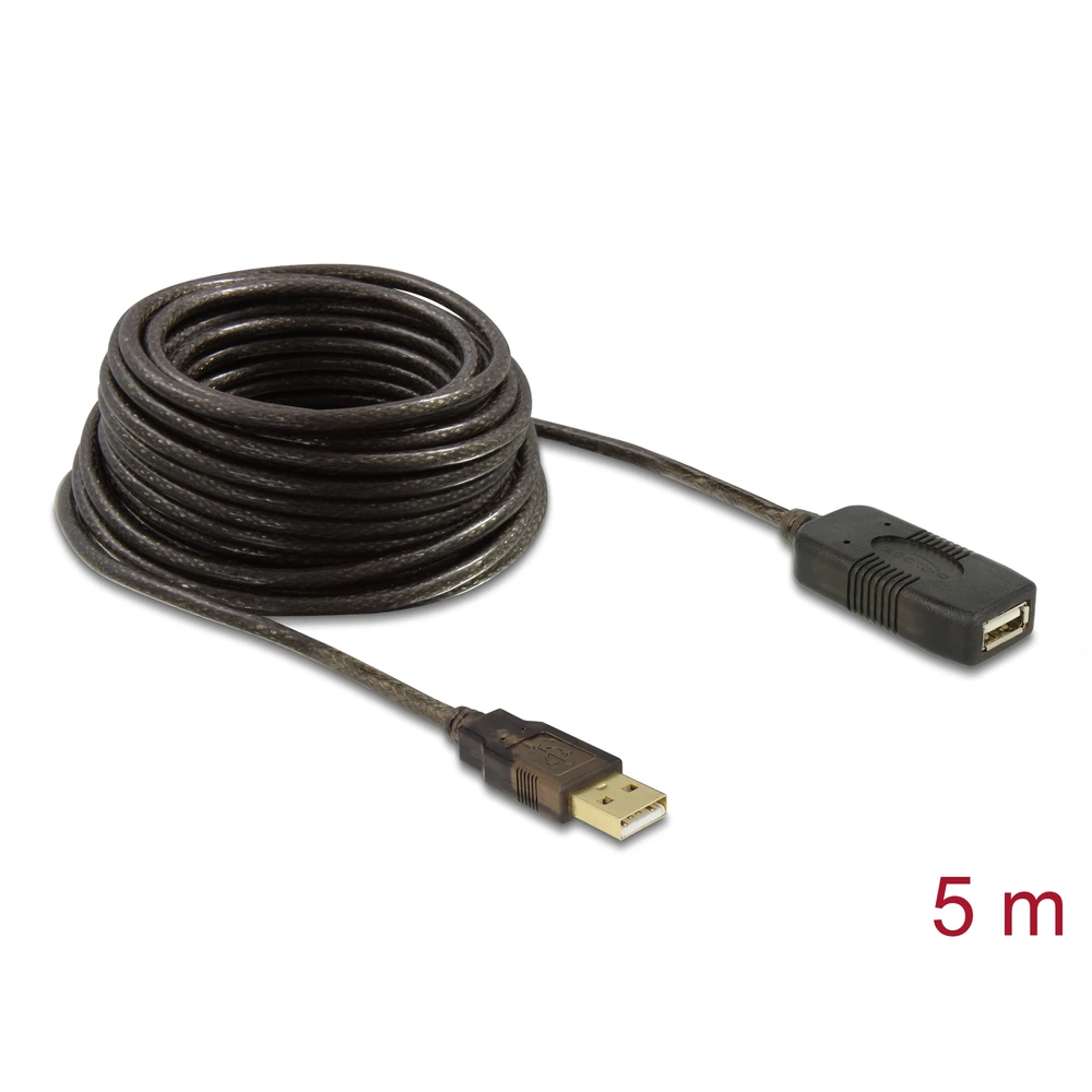 DELOCK USB Extension cord Black 5m 82308