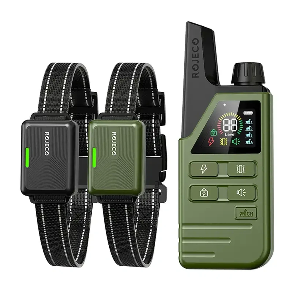 ROJECO DOG800 Electronic training collar 300m 2pcs green RXGQFXYTE-01A21