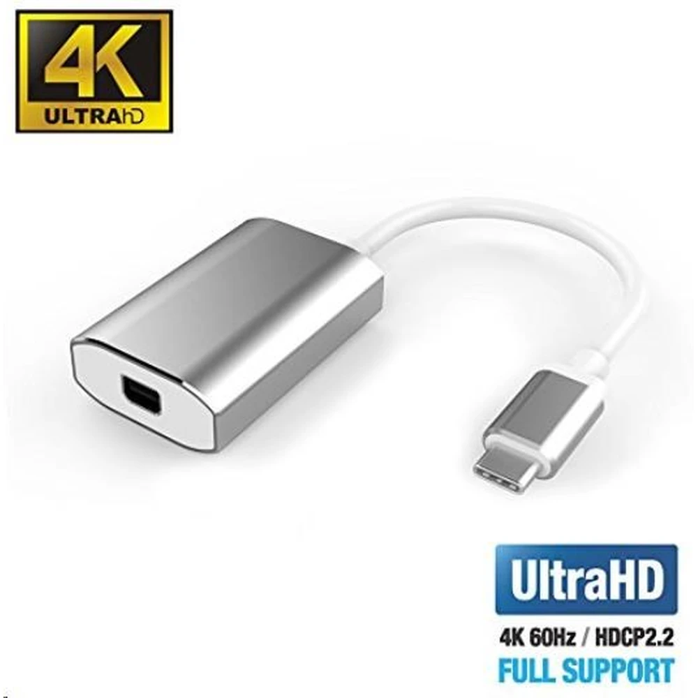 PREMIUMCORD USB Type C Mini DisplayPort Converter Silver 15cm ku31dp03