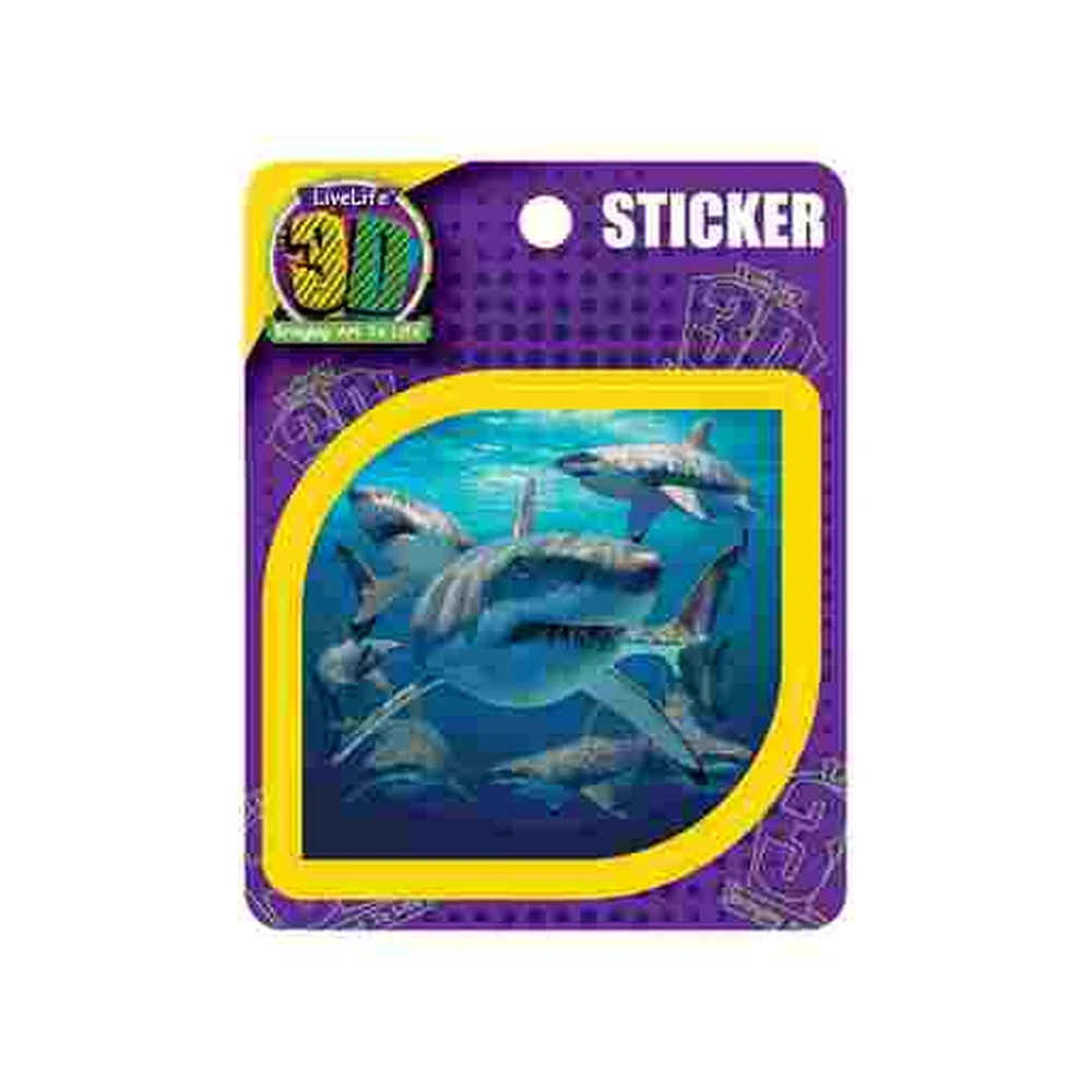 3D sticker Large white shark