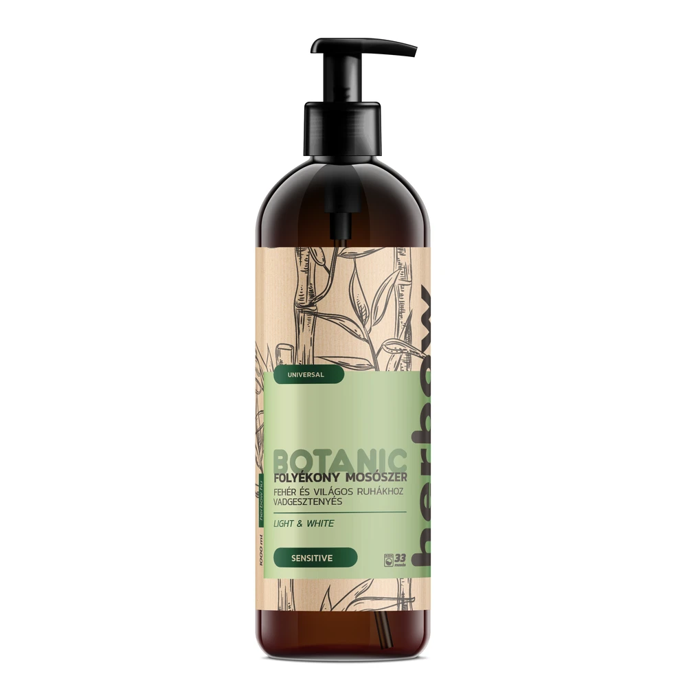 HERBOW Folyékony mosószer Botanic fehér ruhákhoz teavirág 1000 ml