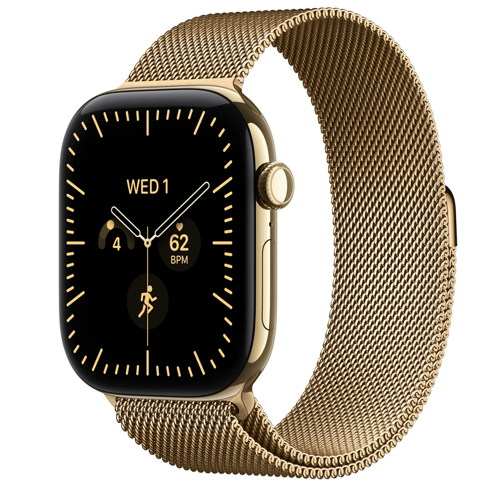 APPLE Watch Series 12 GPS + Cellular 46mm arany titán tok arany milánói szíj S/M mjgu4mp/a