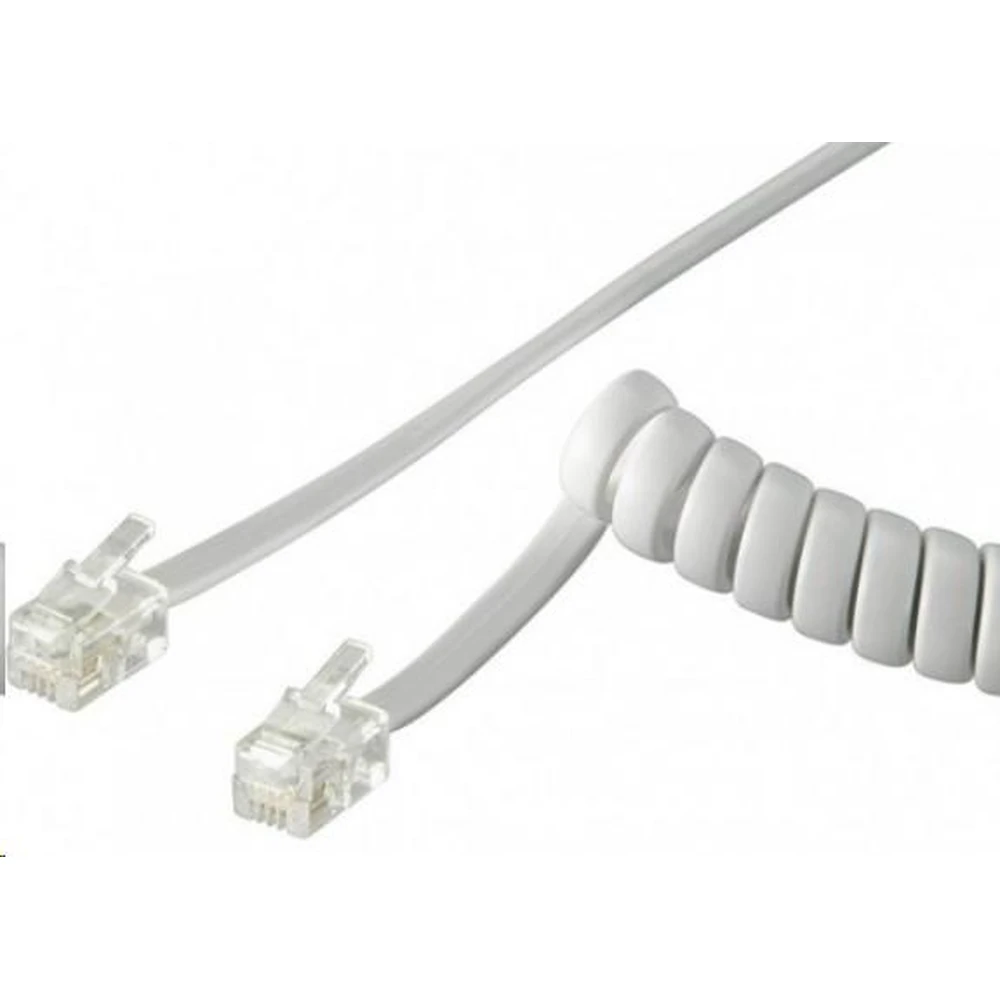 PREMIUMCORD Telefon spirală Conector Alb 4m tk4rs-04w
