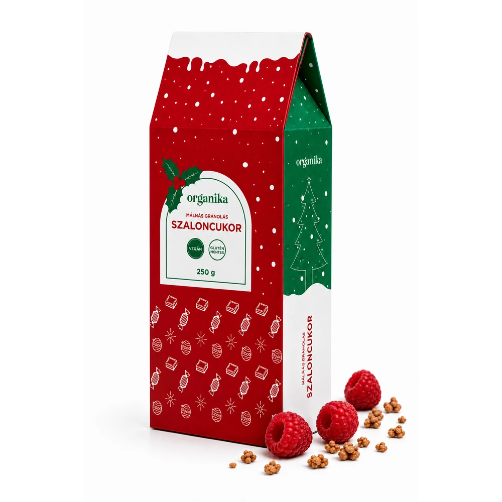 ORGANIKA Szaloncukor raspberry granolás étcsokoládéval mártva 250 g