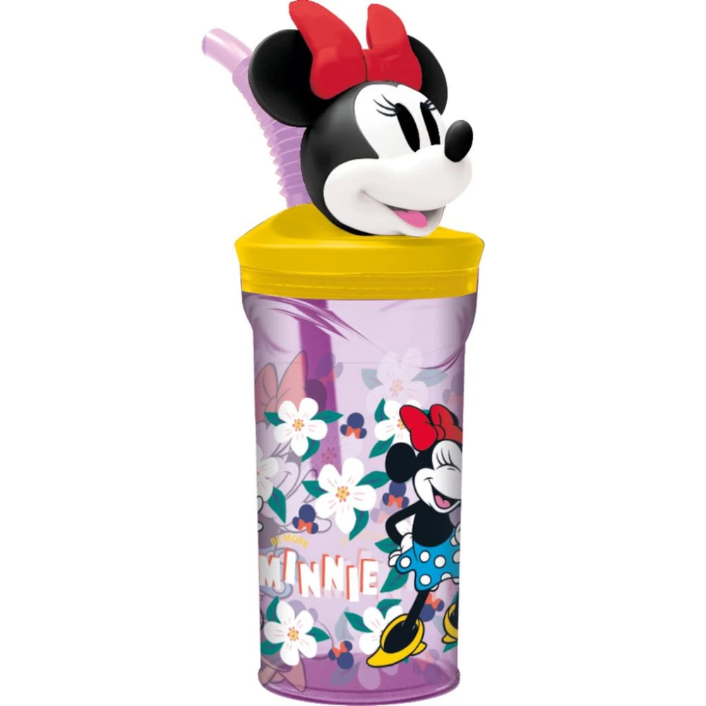 LUDICUS GAMES Pohár hajlítható szívószállal 3D figurával Minnie STOR2660