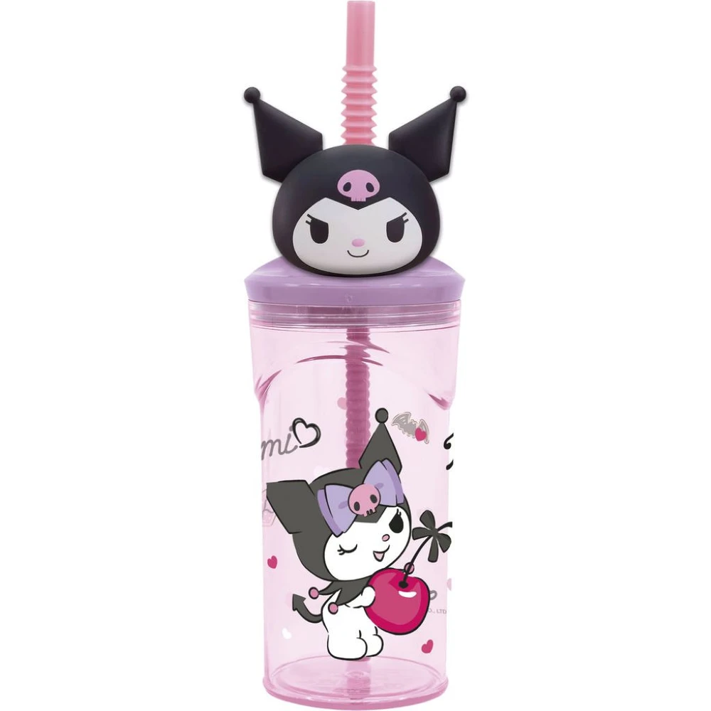 LUDICUS GAMES Pohár hajlítható szívószállal Kuromi 3D figurával STOR3660