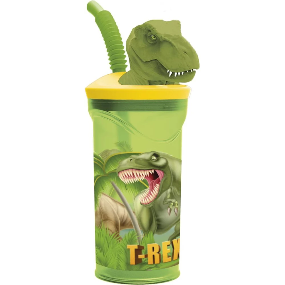 LUDICUS GAMES Pohár hajlítható szívószállal 3D dino figurával STOR2663