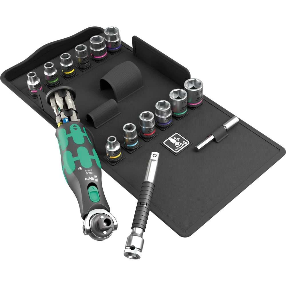 WERA 8009 Zyklop Pocket Set 4 bitfej és dugókulcs készlet 27 részes 05004285001