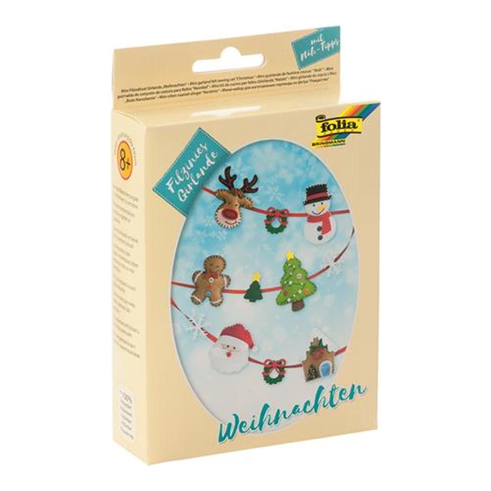 FOLIA Creative mini felt varrókészlet Christmas girland