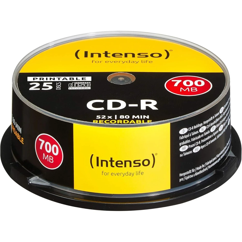 INTENSO CD-R ploča 700MB 52x štampajući 25 kom cilindar 1801124
