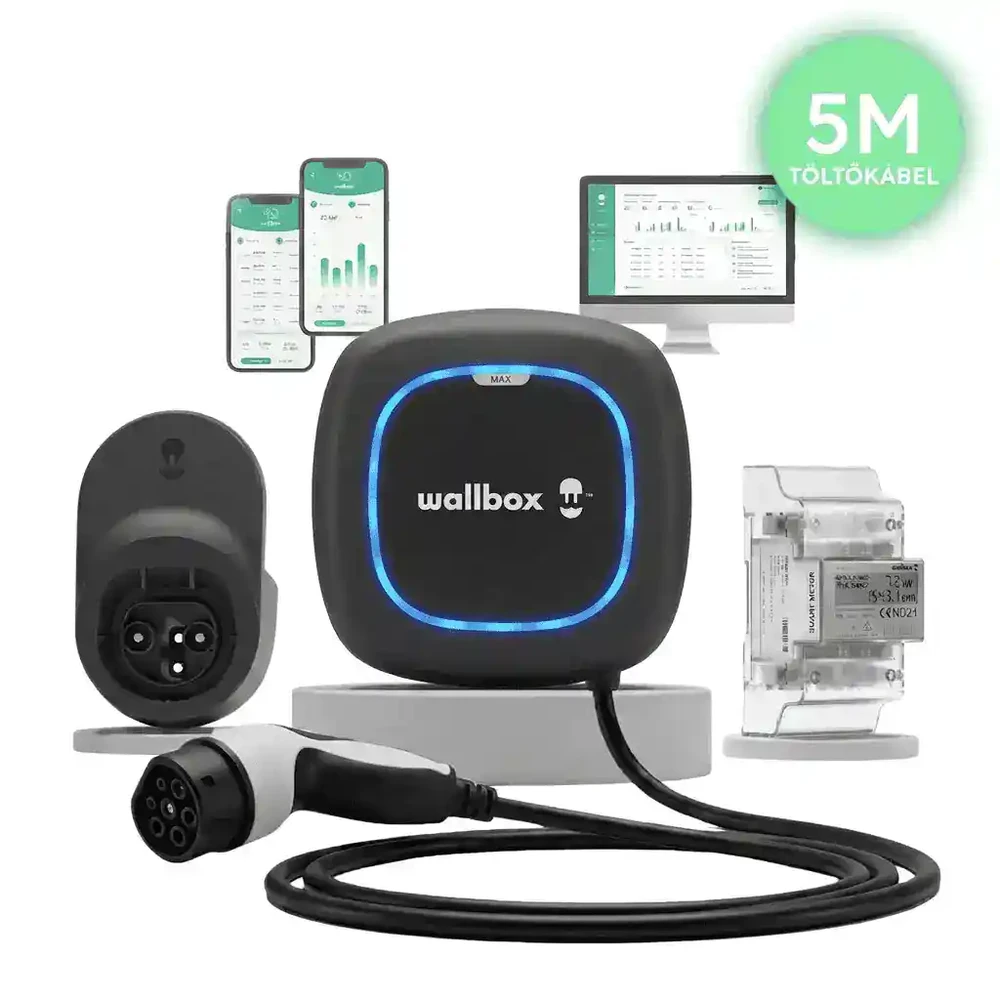 WALLBOX Pulsar Max 11kW + POWER BOOST + Kábeldock 5m fekete WB-PM-11kW-5M-T2-B-BUNDLE