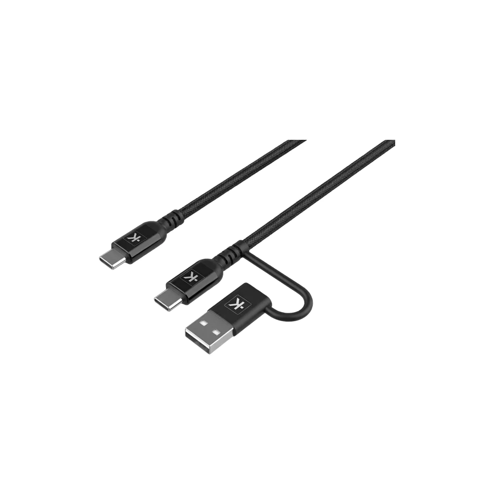 SKROSS USB Type C és USB Töltő/adatkábel 100W Fekete 1.5m 21409