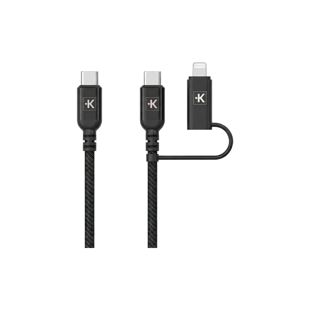 SKROSS USB 2.0 Type C Lightning Töltő/adat 60W Fekete 1.5m 21410