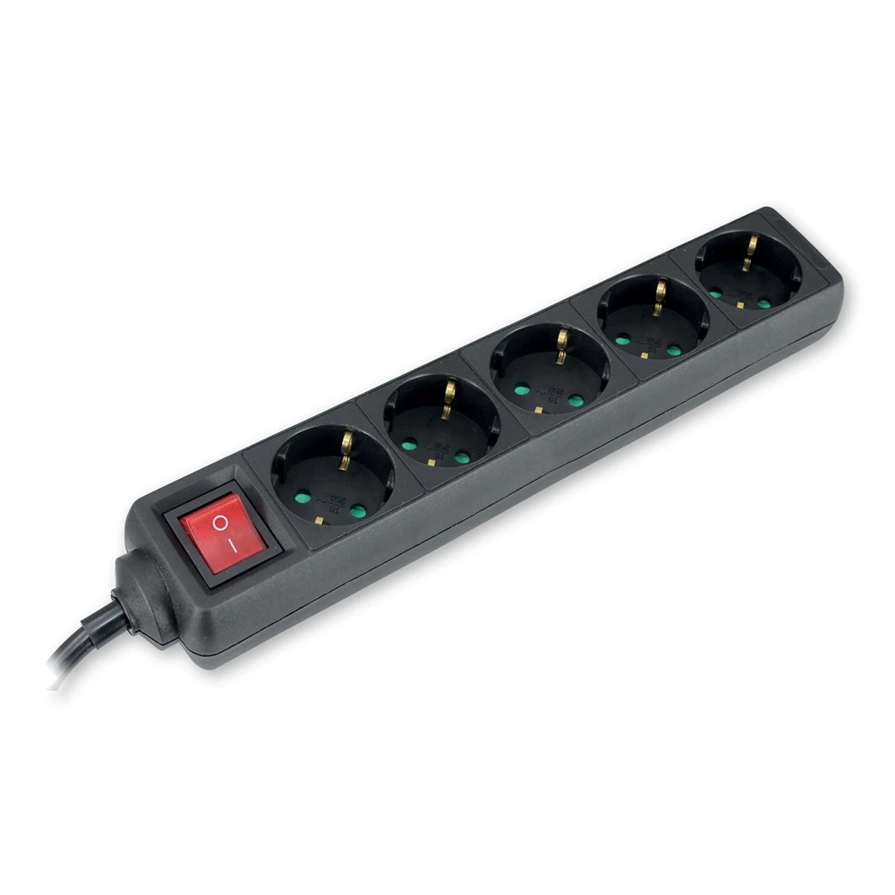 COMMEL Splitter extension 5 outlet switch 3m 1.5mm 16A black 232-525