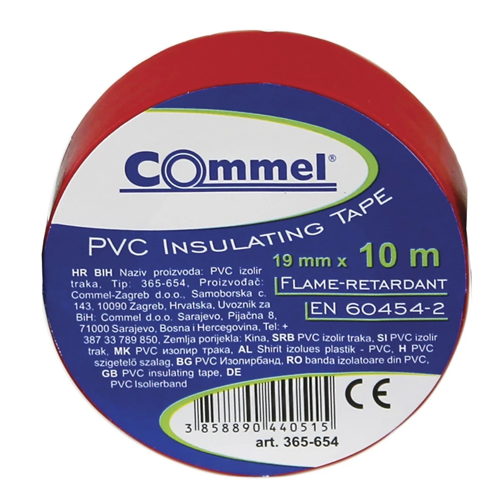 COMMEL Isolierband 19mm x 10m rot 365-654