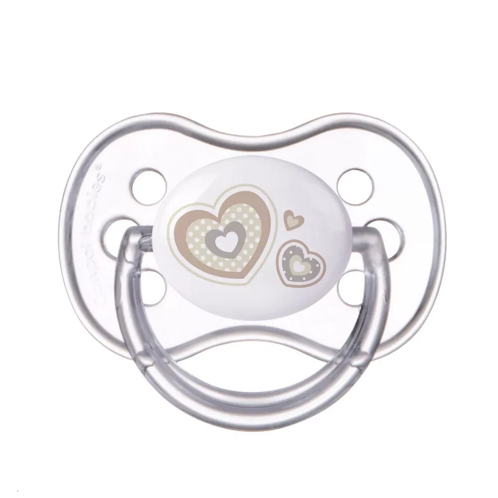 CANPOL BABIES Silicon symmetrical pacifier 18hó+ Newborn Baby - beige