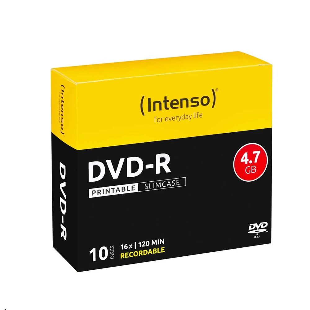 INTENSO DVD-R disk 4.7GB 16x printable slim case 10 pcs 4801652