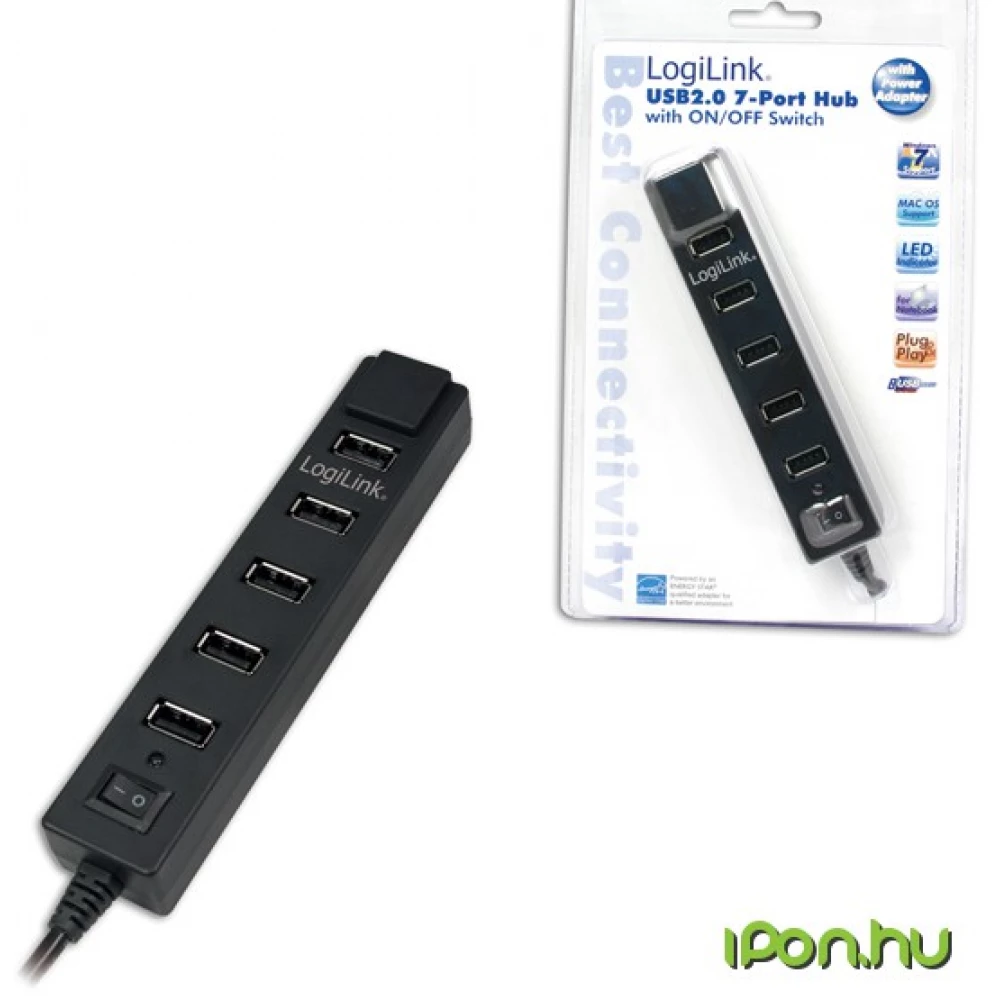 LOGILINK USB 2.0 Hub 7 Port with On/Off Switch