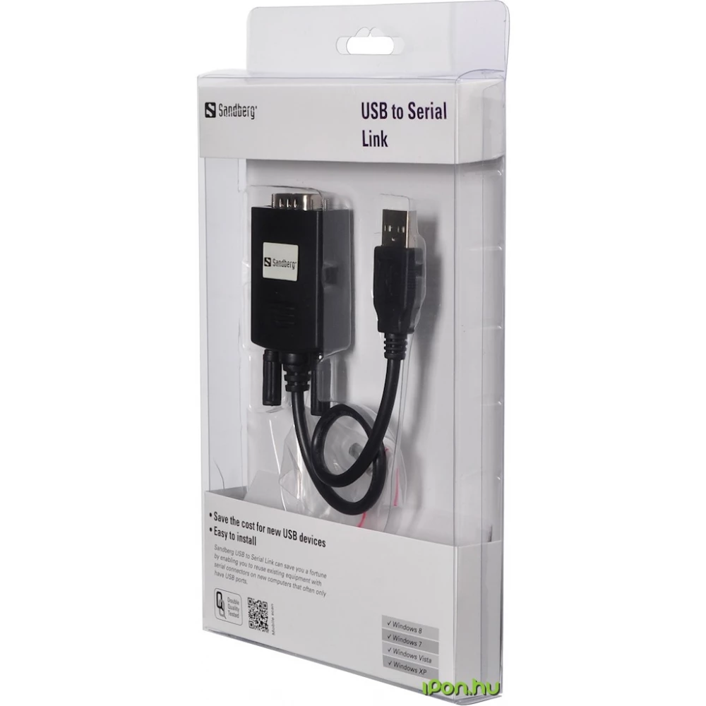 SANDBERG USB Serial Converter Black 10cm 133-08 - iPon - hardware and news, reviews, webshop, forum