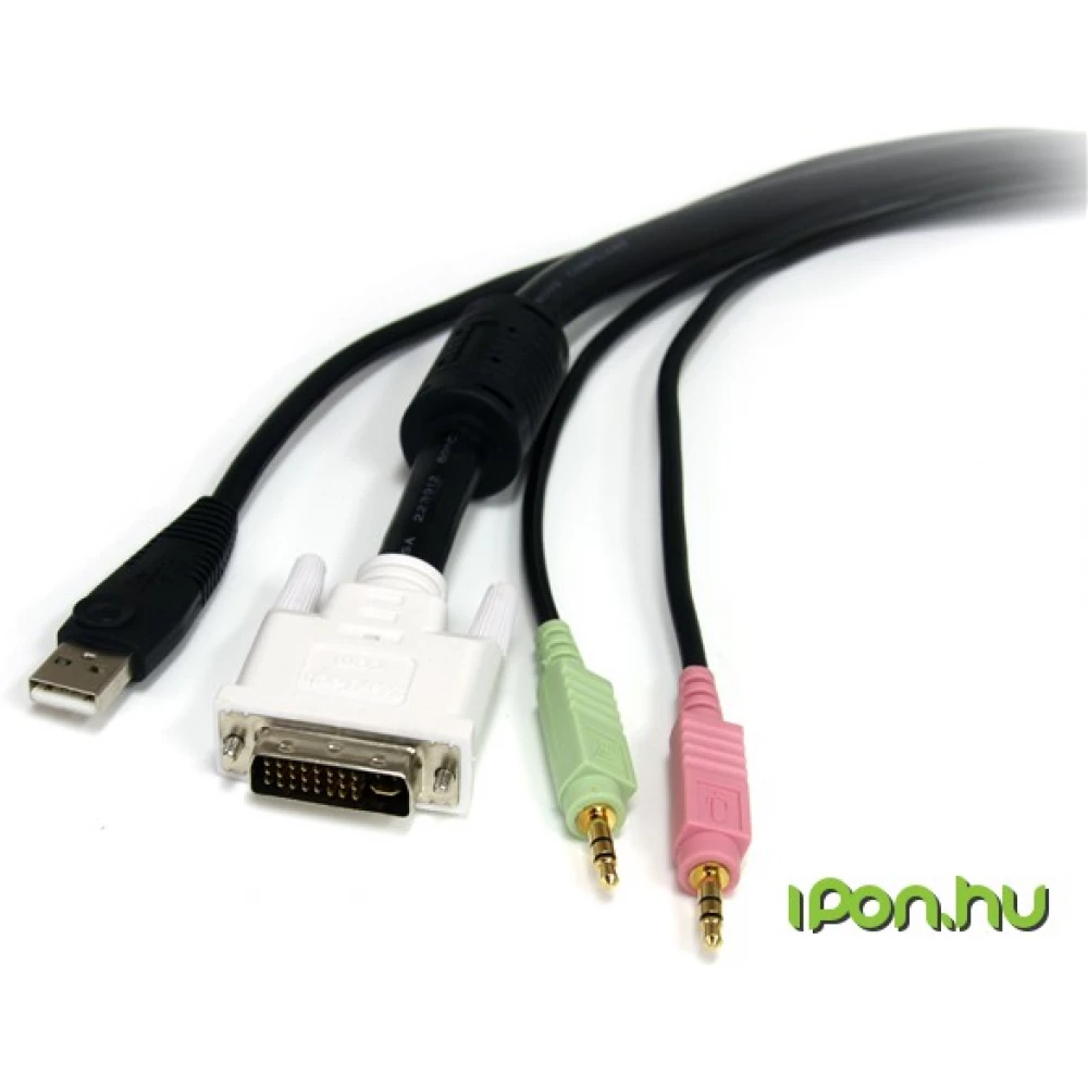 STARTECH USBDVI4N1A6 6 ft 4-in-1 USB DVI KVM Cable with Audio and Microphone