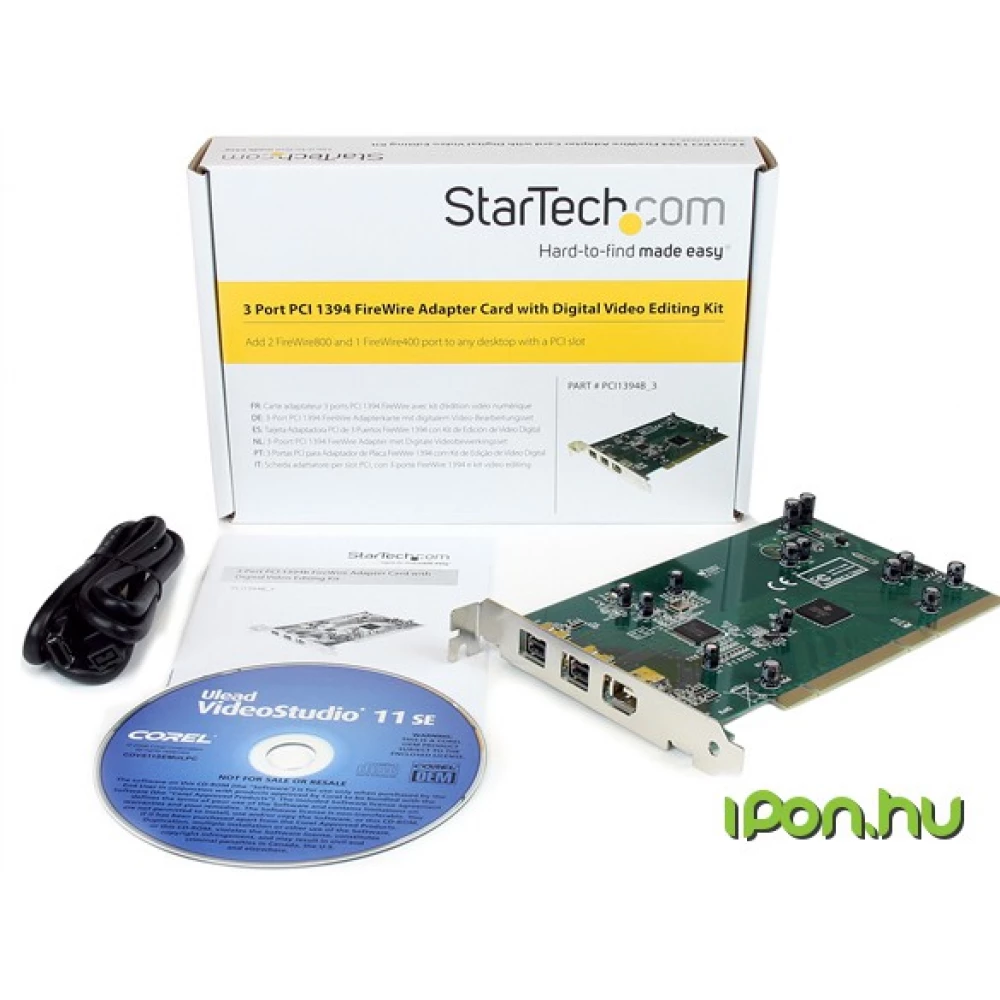 STARTECH PCI1394B_3 3 Port 2b 1a PCI 1394b FireWire Adapter Card
