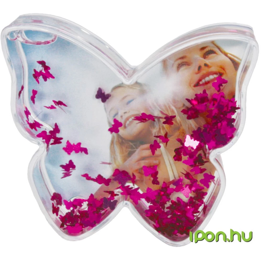 DÖRR D990547 Butterfly Shaped Snow Globe with pink Butterflies
