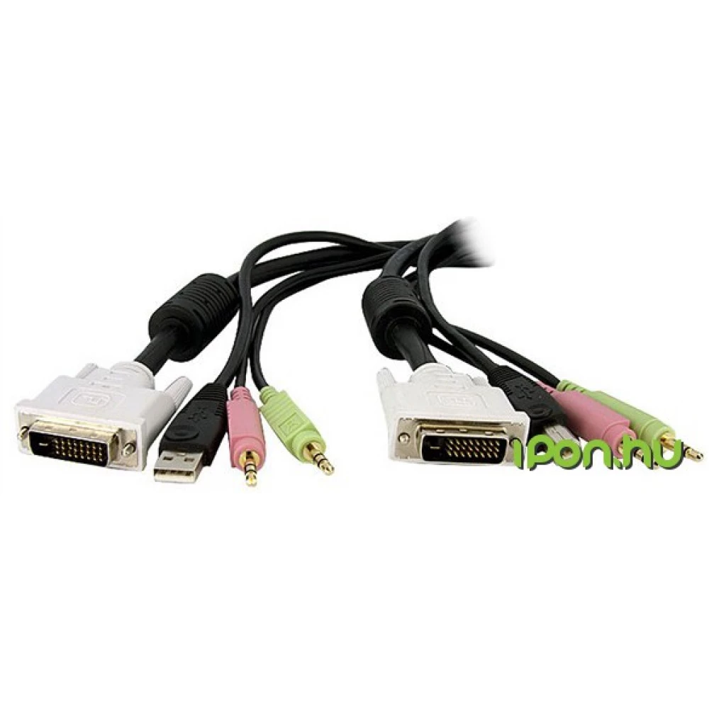 STARTECH 4-in-1 USB Dual Link DVI-D KVM Switch Cable 4.5m