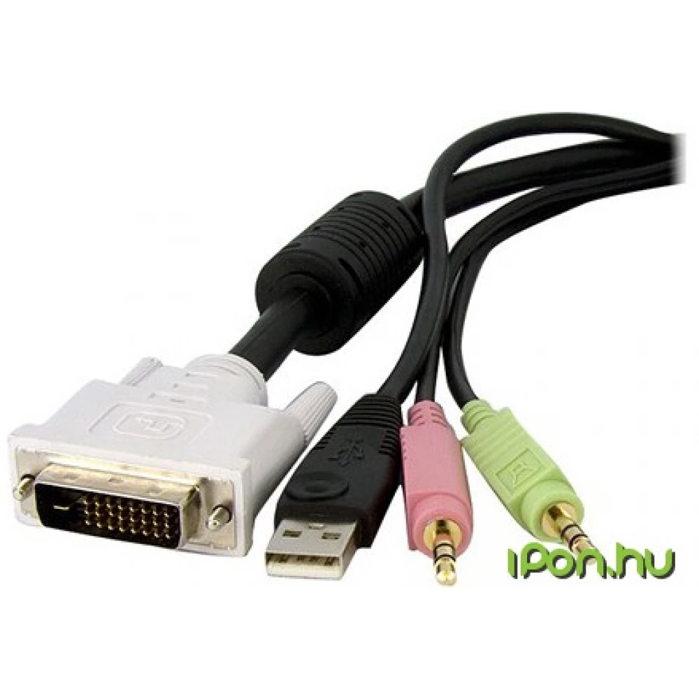 STARTECH 4-in-1 USB Dual Link DVI-D KVM Switch Cable 4.5m