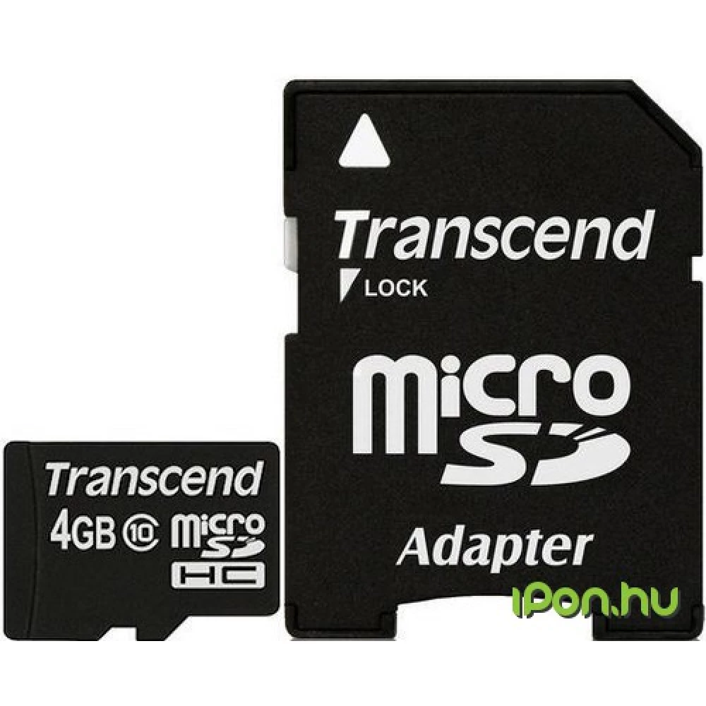 TRANSCEND Premium 4GB MicroSDHC 10 MB/s TS4GUSDHC10