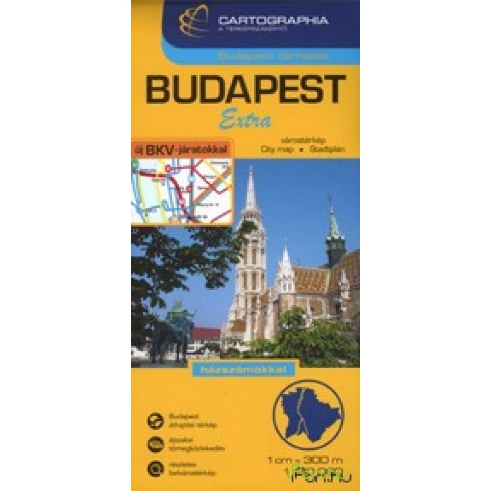 Budapest map extra 1:30000 házszámokkal